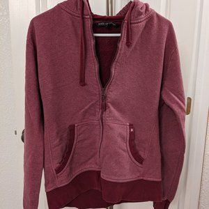 Pact Organic Zip Hoodie Burgundy Sz Large